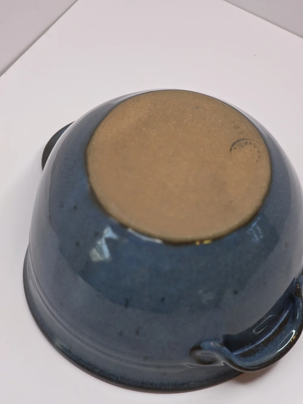 Vintage Pottery Batter Bowl Cobalt Blue- Rustic Farmhouse